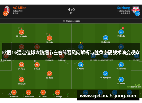 欧冠16强定位球攻防细节左右阵容风向解析与胜负密码战术演变观察